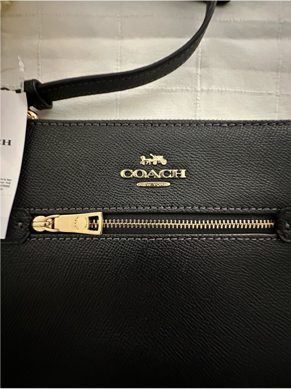 Coach Black Pebbled Leather Crossbody with Gold Hardware - Picture 2 of 9